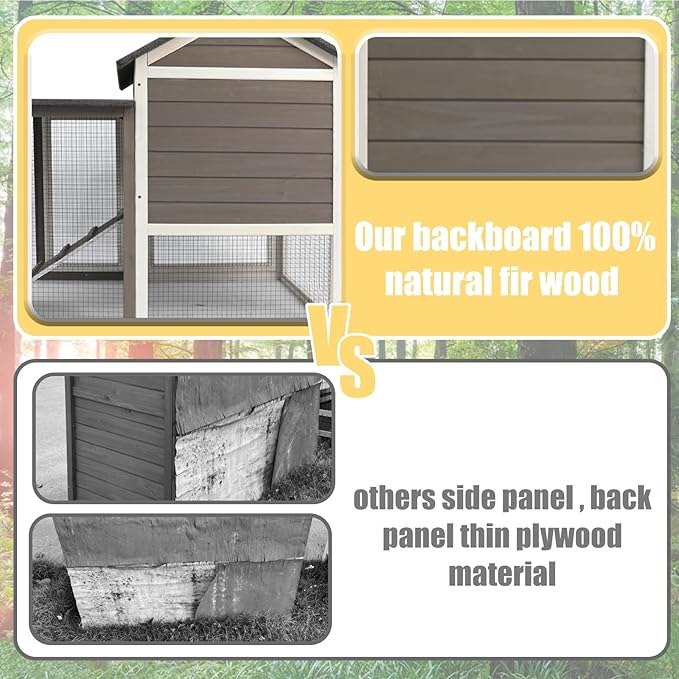 Rabbit Hutch Indoor Bunny Hutch Outdoor Wooden Rabbit Cages Indoor Rabbit Hutch with Pull Out Tray Large Rabbit Hutch Bunny Hutch Waterproof Asphalt Roof Guinea Pig Cages Pet House