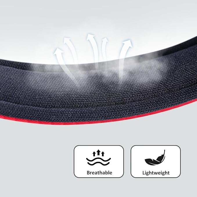 Didog Soft Padded Dog Collars for Medium Dogs, Lightweight and Breathable Dog Collar with Metal Buckle, Red, L