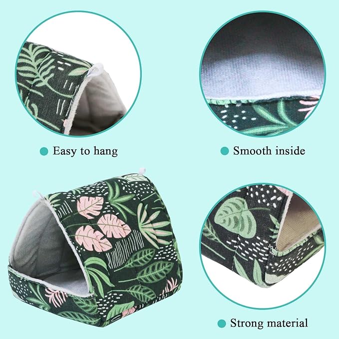 JSPYFITS 2 Pack Guinea Pig Hideout,Small Animal House Guinea Pig Bed Washable Cage Accessories for Small Pet Bunny/Rabbit/Hamster/Chinchilla Guinea Lemon/Forest