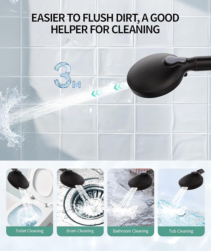 Filtered Shower Head with Handheld, High Pressure 9 Spray Mode ORB Showerhead with Filters, detachable shower head,Water Softener Filters Beads for Hard Water - Remove Chlorine