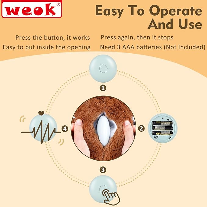 Heartbeat Puppy for Dogs, Heartbeat Helps for Dog Anxiety Relief and Calming Aid, Puppy Heartbeat Stuffed Animal Anxiety Calming Behavioral Aid Puppy Heartbeat Toy Sleep aid for Dogs Cats Pets