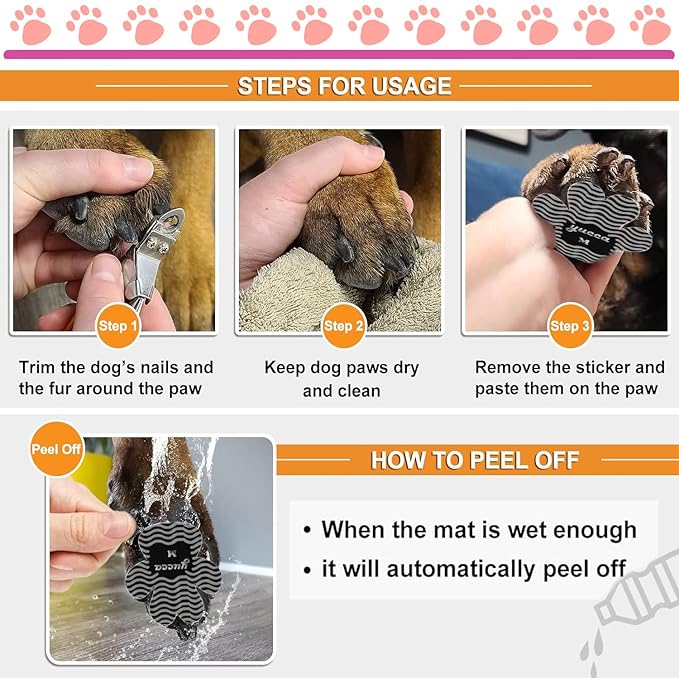 yucca Dog Anti Slip Paw Grips Traction Pads, Dog Paw Protector with Stronger Adhesive, Toe Grips for Dogs from Slipping on Hardwood Floors, Dog Shoes Booties Socks Replacement for Older Dogs