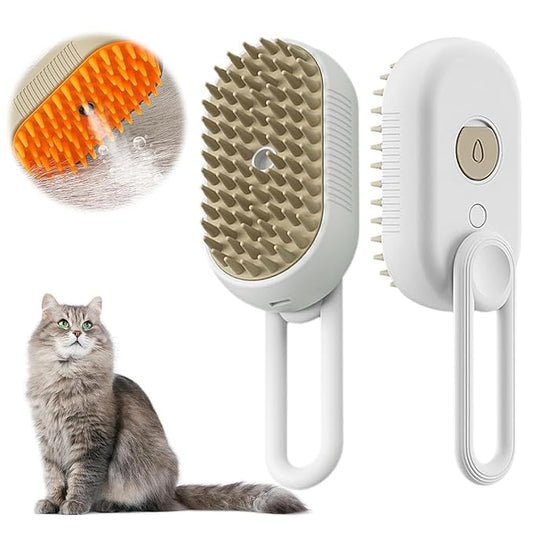 Pet Steam Groomer Brush, 2025 New 3 in 1 Steam Cat Steam Brush for Shedding & Grooming, Multifunctional Hair Removal Comb for Cats Dogs