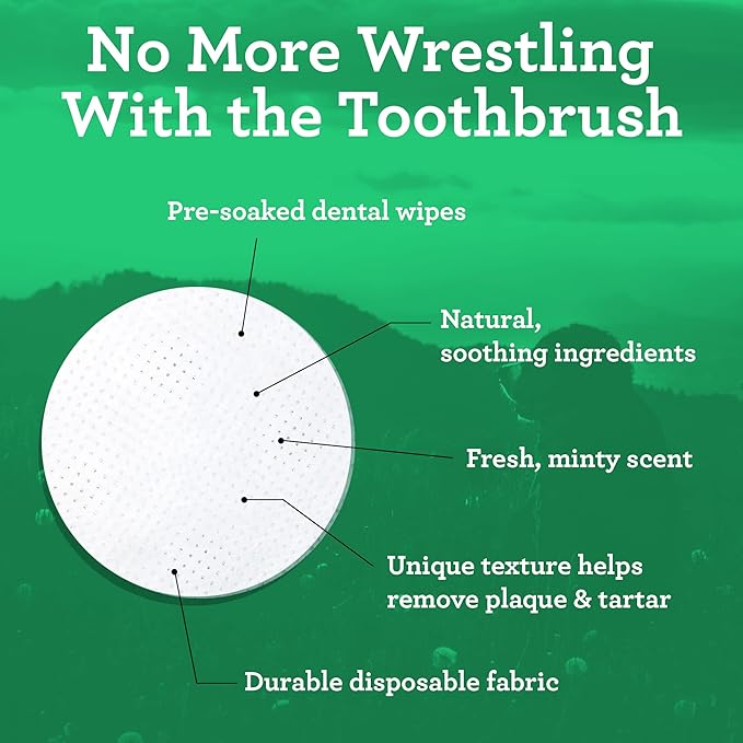 VetPro Complete Dr. Joseph's Advanced Dog Dental Wipes, 50 Count, Easy Teeth Cleaner for Dogs and Cats with Peppermint and Spearmint, Freshens Breath, Reduces Tartar