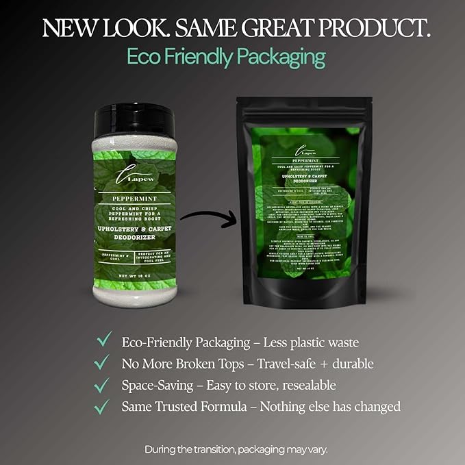 Peppermint Carpet Freshener Powder: Powerful Odor Eliminator for Home, Upholstery Deodorizer, Carpet Deodorizer, Pet Urine, Cat Litter Box - Peppermint Fragrance