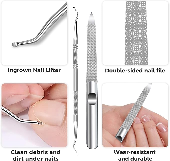 Toenail Clippers for Ingrown Thick Toenails, 16mm/37mm Wide Opening Heavy Duty Toe Nail Clippers for Men Thick Nails with Long Handle, 45 Degrees Very Sharp Slanted Curved Blade Toenail Clippers