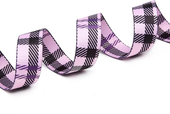 Mercano Adjustable Dog Collar - Special Design Patterns, Soft Nylon Comfortable Durable Pet Collar for Small Medium Large Dogs (L, Purple Plaid)