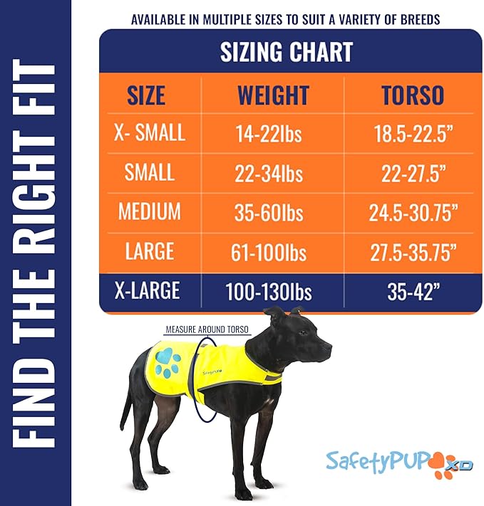 Dog Reflective Vest – Hi-Vis Fluorescent Visibility That Helps to Safeguard Your Pet On/Off Leash in Urban & Rural Areas (Yellow, X-Large)