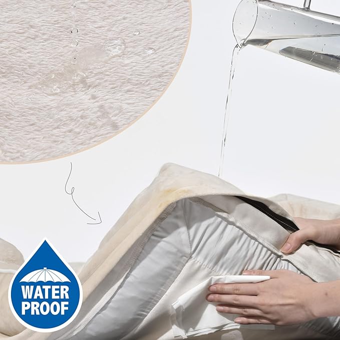 Comfort Expression XL Dog Beds for Extra Large Dogs, Waterproof Orthopedic Dog Bed with Bolster, Washable Pet Sofa Couch with Removable Cover & Non-Slip Bottom(X-Large,Beige)