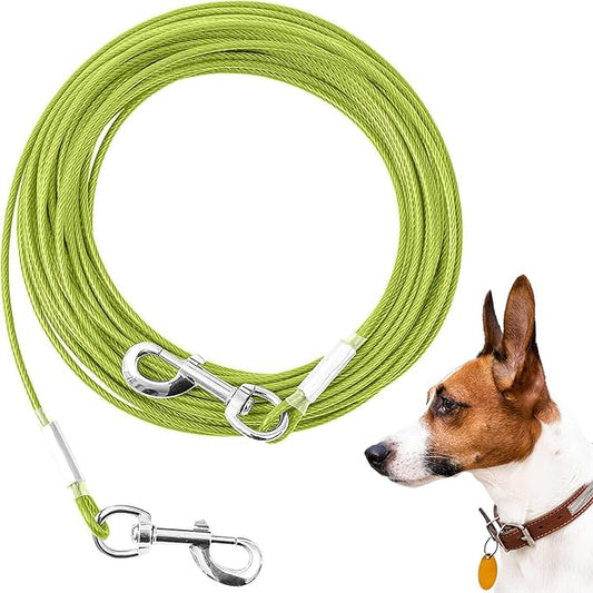 Tie Out Cable for Dogs,20FT Dog Leads,Heavy Duty Tie Out Cable for Large Dogs Up to 125lbs,Durable Dog Runner Tether Line for Outdoor,Yard