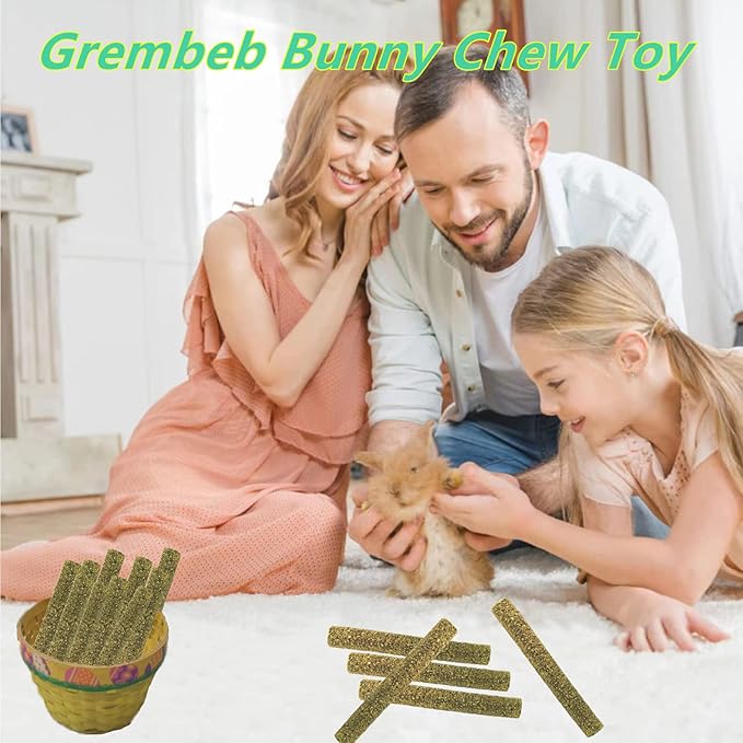 Rabbit Toys,Timothy Hay Stick for Guinea Pig Toy Bunny Chew Toys for Teeth Grinding Hamster Alfalfa Bite Treat Rabbit Molar Food Snack for Pet Rat Chinchilla Squirrel Gerbil-120PCS