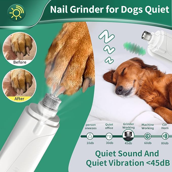 2 in 1 Dog Nail Clippers & Cat Nail Clippers Trimmers for Large Medium Small Dogs Cats Claw Trimmer Quick Sensor and Safety Guard USB Rechargeable Dogs Nail Trimmer with Catcher & 2 LED Lights