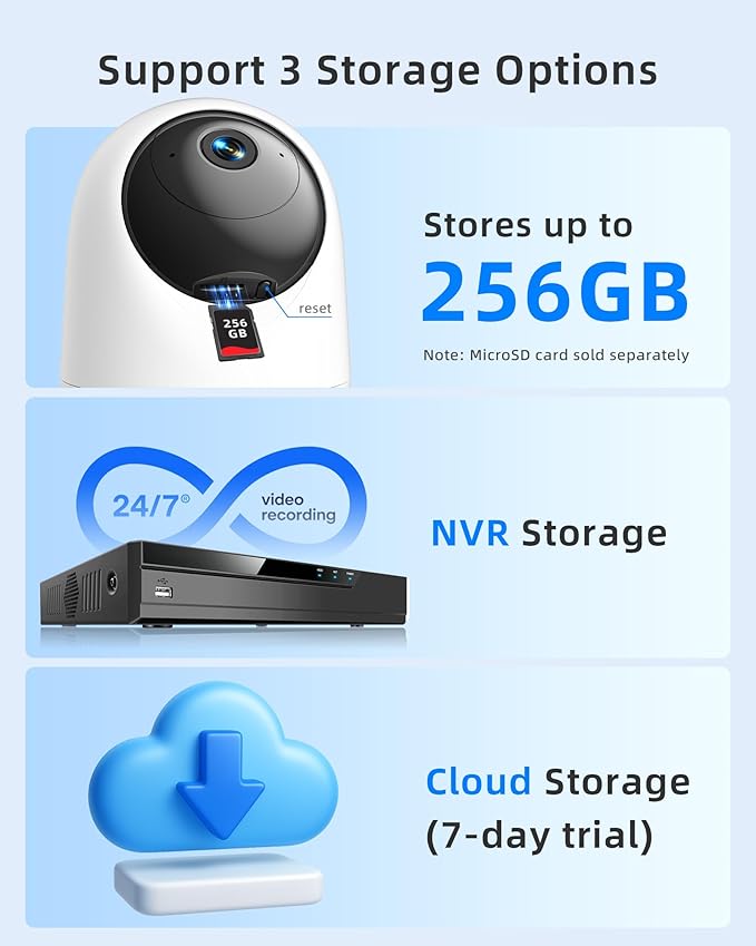 Indoor Camera 5G WiFi Pan & Tilt 2.5K 4MP Compatible up to 256GB SD Card (Not Included) - Security Camera Indoor, Plug-in Puppy/Pet Camera with Speaker/Phone App for Room, Motion Tracking