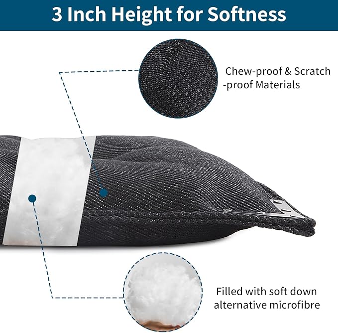 BALAPET Chew Proof Dog Bed with Metal Rivet Corner for Large Dogs, Stable Kennel Pad Mat for Teething Puppy, Durable Indoor Outdoor Crate Pad for Medium Dog Crates, 41"x28"