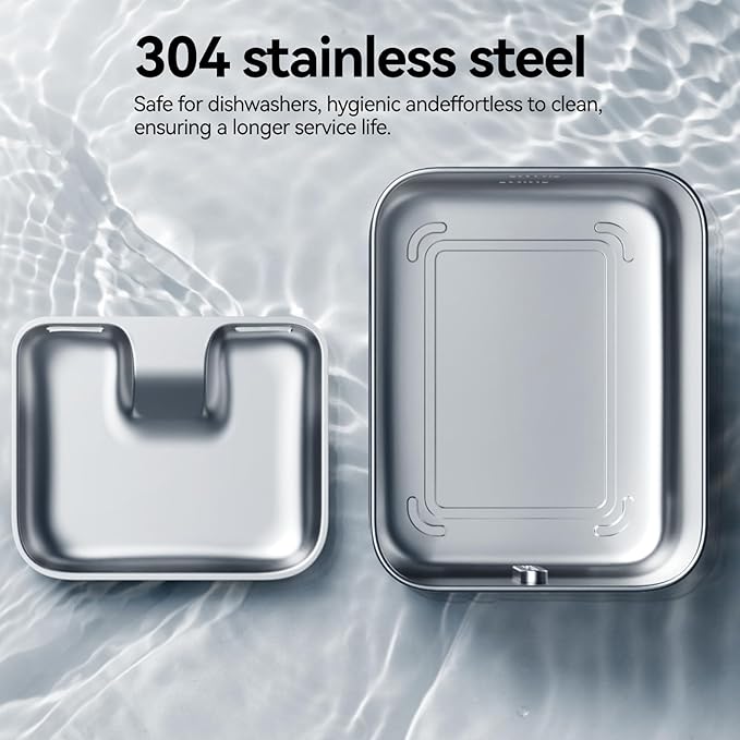 Stainless Steel Cat Water Fountain Wireless for Cats Indoor, Automatic Metal Dog Water Dispenser,Cordless Battery Operated Pet Drinking Fountain,Rechargeable Waterer with Motion Sensor 123oz, Gray