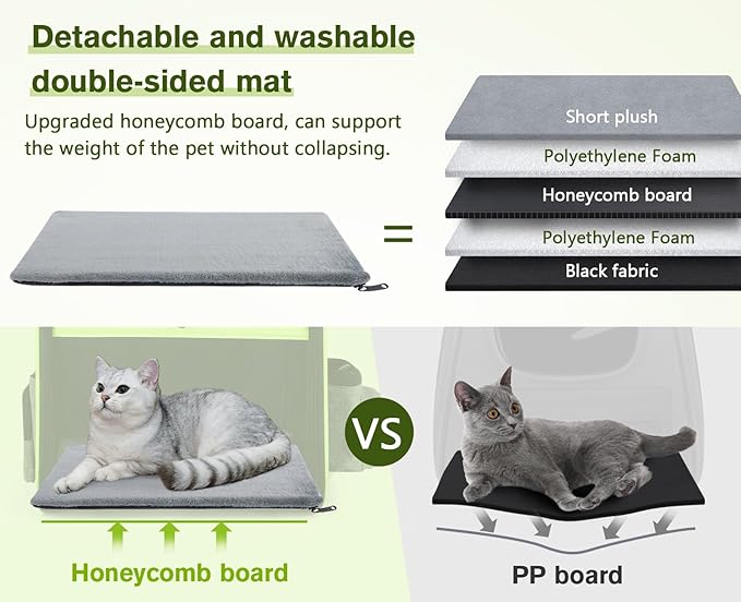 Pecute Pet Carrier Backpack, Cat Backpack Carrier, Expandable with Breathable Mesh for Small Dogs Cats Puppies, Dog Backpack Carrier for Hiking Travel Camping Outdoor, Hold Pets Up to 17 Lbs