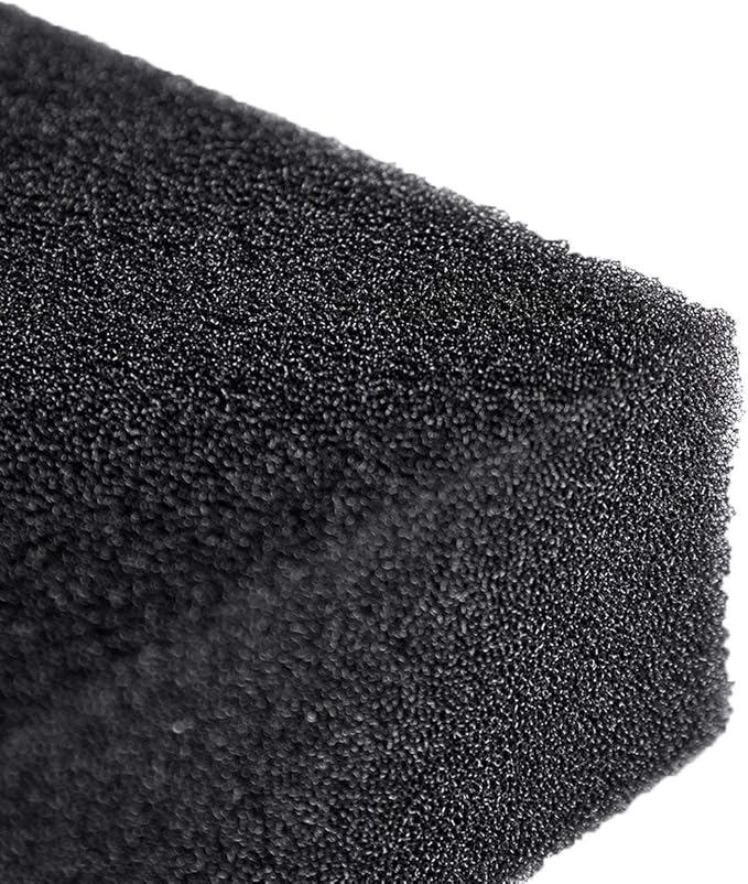 AQUANEAT Aquarium Filter Sponge Open Cell Foam Sheet Bio Sponge Filter Media Pad HMF Fish Tank Sump Divider (11" Lx 10.25" W x 2" H, Black)