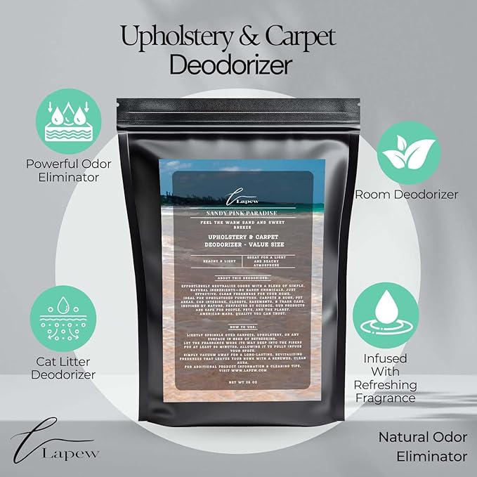 Sandy Pink Paradise Carpet Freshener Powder Refill 36 oz | Powerful Odor Eliminator for Home | Upholstery Deodorizer | Carpet Deodorizer | Pet Urine | Cat Litter Box | Pink Sands Fragrance