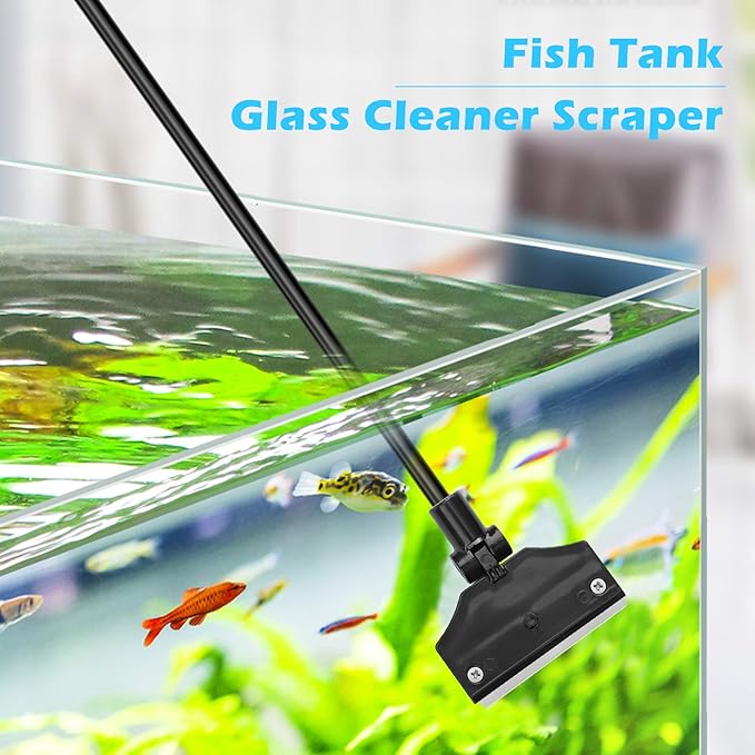 Aquarium Algae Scraper,Aquarium Glass Cleaner,Fish Tank Cleaner, Aquarium Scraper with 10 Blades.