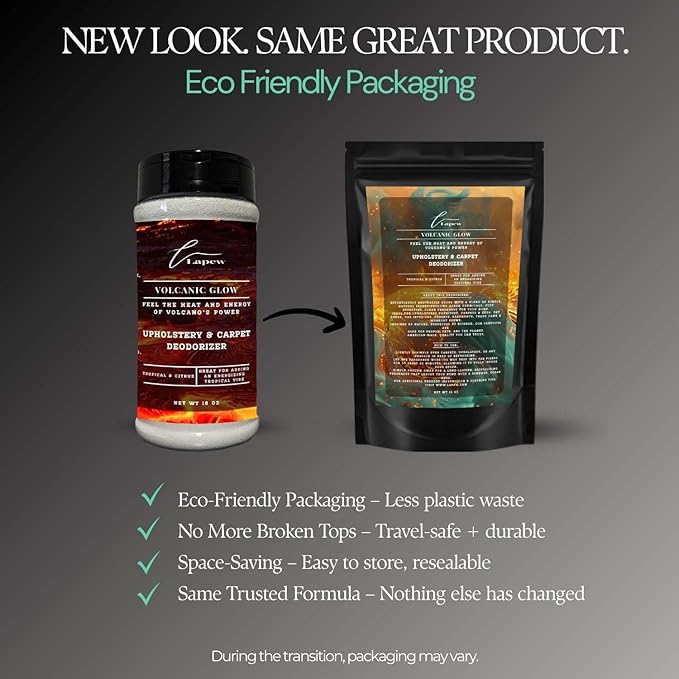 Volcanic Glow Carpet Freshener Powder: Powerful Odor Eliminator for Home, Upholstery Deodorizer, Carpet Deodorizer, Pet Urine, Cat Litter Box - Volcanic Glow Fragrance