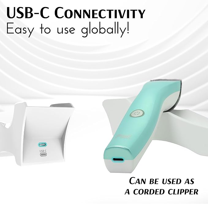 Hornet Mini Trimmer - Compact and Portable Pet Trimming Clippers for Grooming - Low Noise, Rechargeable Cordless Dog Hair Grooming Clippers - Teal