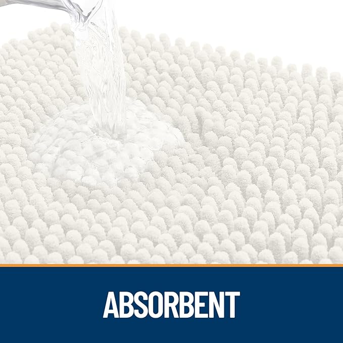 OLANLY Dog Door Mat for Muddy Paws 70x46, Absorbs Moisture and Dirt, Absorbent Non-Slip Washable Doormat, Quick Dry Chenille Mud Mat for Dogs, Entry Indoor Entryway Carpet for Inside Floor, Ivory