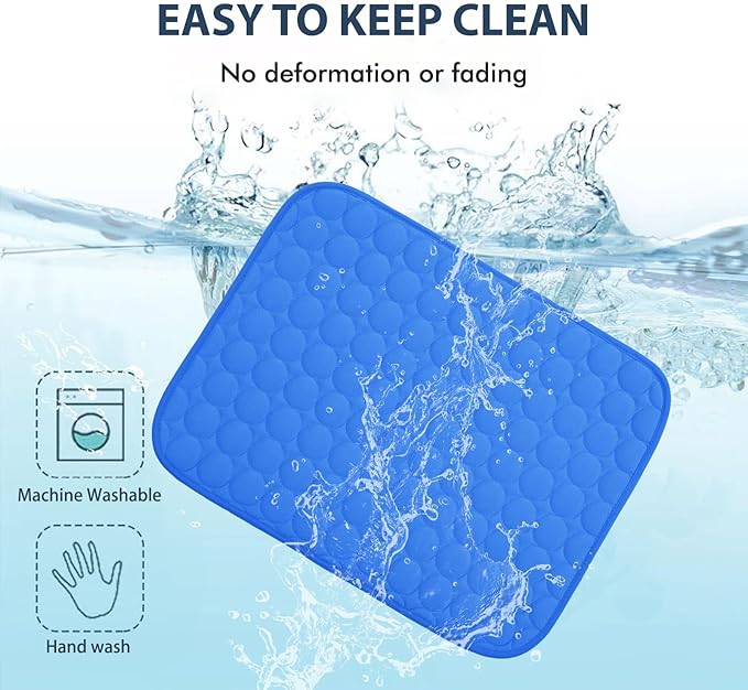 MICROCOSMOS Summer Cooling Mat & Sleeping Pad- Water Absorption Top, Materials Safe, Easy Carry, EZ Clean. Keep Cooling for Pets, Kids and Adults.(Navy Blue, 36" x36")