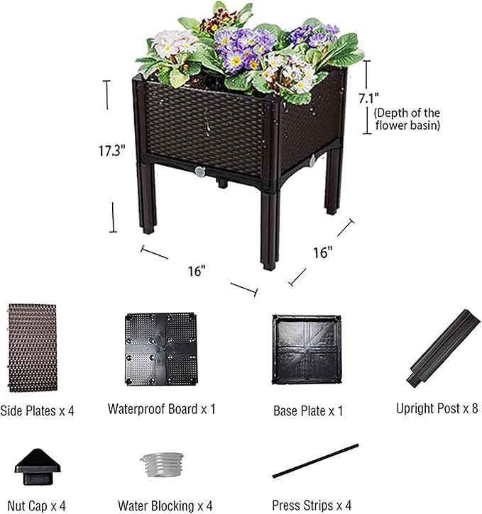 Planter for Outdoor Plants with Legs Raised Garden Bed Planter Box Elevated Garden Boxes Plant pots Perfect for Garden Patio Balcony Deck to Planting Flowers Vegetables Tomato and Herbs
