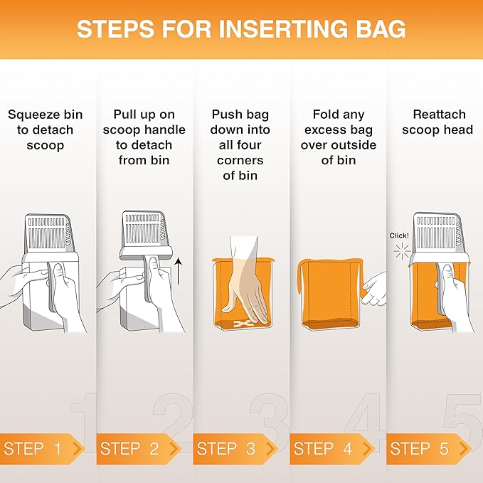 Neater Pet Brands Neater Scooper Standard Cat Litter Scoop, 195 Refill Bags – Mess-Free Cat Litter Scooper with Bag, Spill-Proof Kitty Box Sifter, Bin Doubles as Scoop Holder, For Single-Cat Household