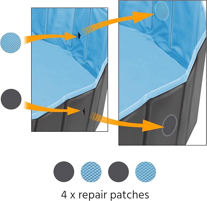 Yaheetech Dog Pet Bath Pool Foldable Hard Plastic Doggie Duck Swimming Pool Collapsible PVC Outdoor Bathing Tub Dog Pools for Large Small Dogs-47 x 11.8 inch,L,Black