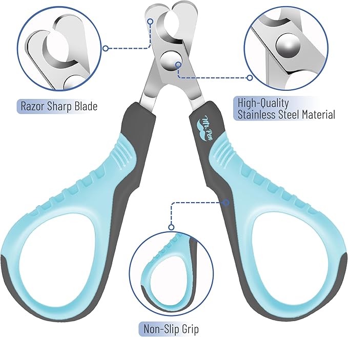 Mr. Pen Cat Nail Trimmer - Sky Blue & Dark Gray, Suitable for Cats & Kittens, Small Dogs