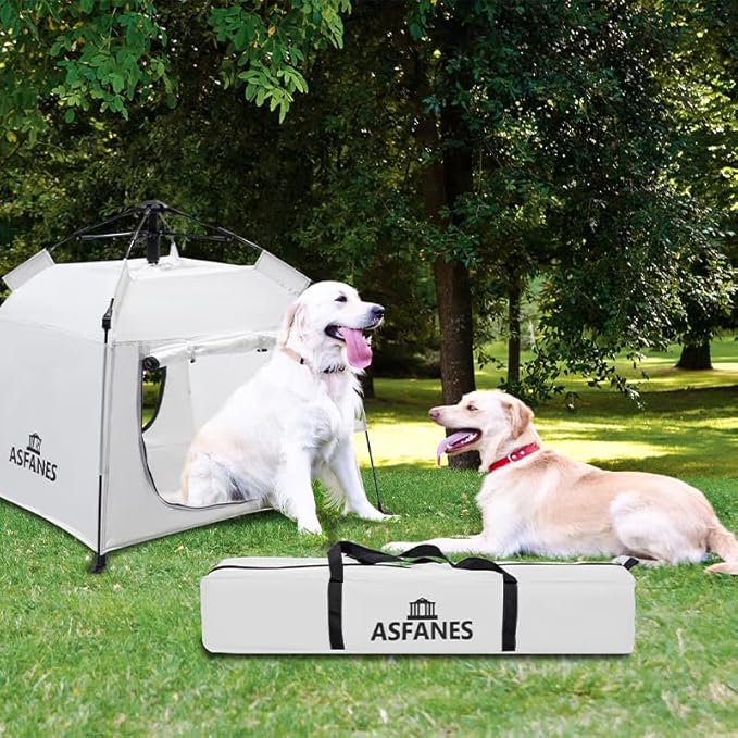 Outdoor Waterproof Pet Automatic Camping Tent, Pop up Cave Bed for Indoor Cats and Small Dogs, Portable Cat House Dog House, White.