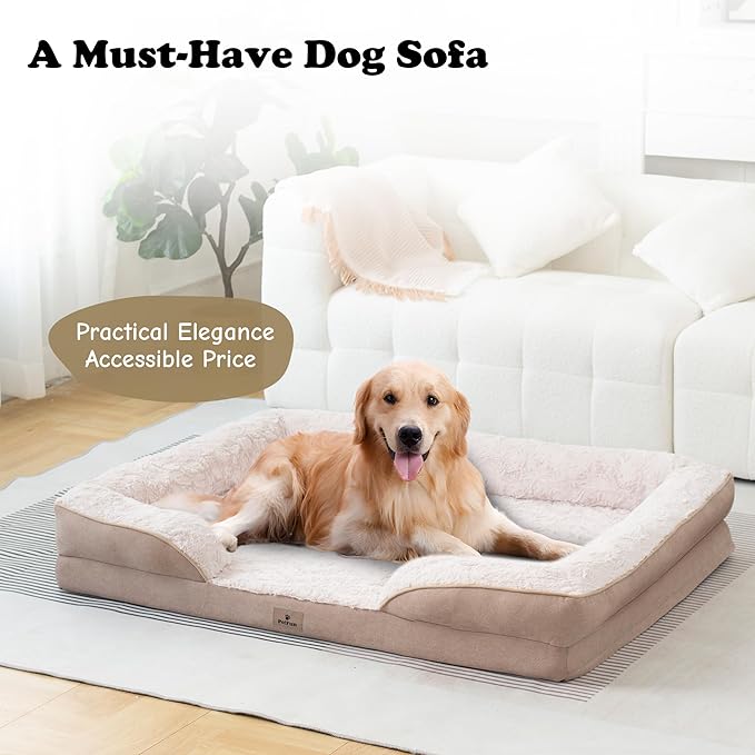 Orthopedic Dog Bed for Extra Large Dogs - XL Washable Dog Sofa Beds Large, Supportive Foam Pet Couch Bed with Removable Washable Cover, Waterproof Lining and Nonskid Bottom