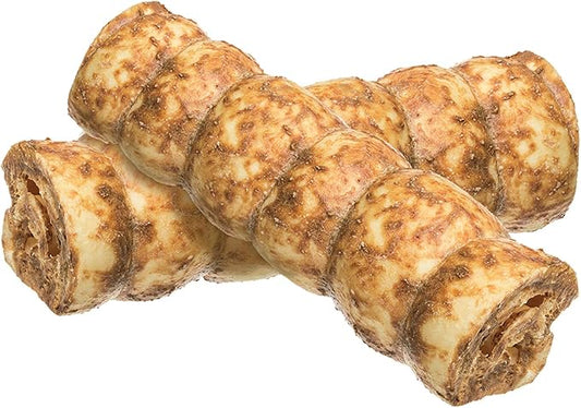 Redbarn Pet Products All-Natural Beef Cheek Rolls for Dogs, Grain-Free Cow Cheeks, Naturally Rich in Collagen, Available in Chicken & Carrot Glaze or Uncoated (Chicken & Carrot, Large (Pack of 12))