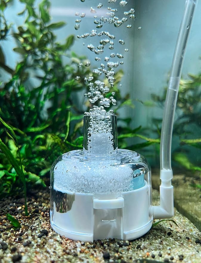 UPETTOOLS Mini Aquarium Sponge Filter, Small Fish Tank Filter Submersible Fish Filter Built-in Air Bubble Stone and Bio Balls for Fish Tanks up to 5 Gallon (Air Pump Not Included)
