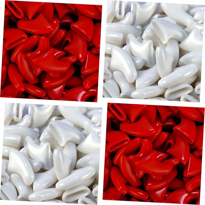 zetpo 80 pcs Cat Claw Covers | Cat Nail Caps | with Adhesives and Applicators (M, Red, White)
