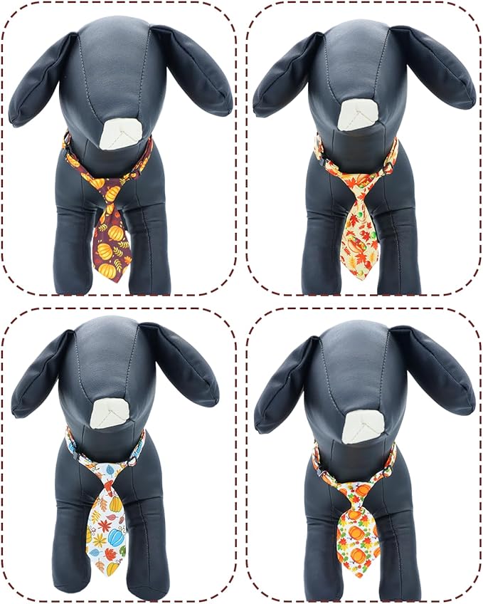 PET SHOW 10 Pack Thanksgiving Dog Ties Neckties for Large Medium Dogs Adjustable Holiday Grooming Accessories Neck Ties Bowties Girl Boy Pets Festival Costumes Puppy Party Gift Favor(Medium)