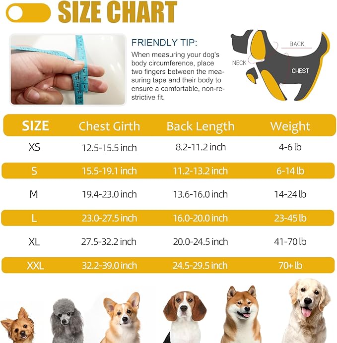 Recovery Suit for Dogs After Surgery, Professional Dog Surgical Suit for Female Spay, Male Neuter, E-Collar & Cone Alternative Dog Onesie for Abdominal Wounds Skin Disease, Yellow, XS