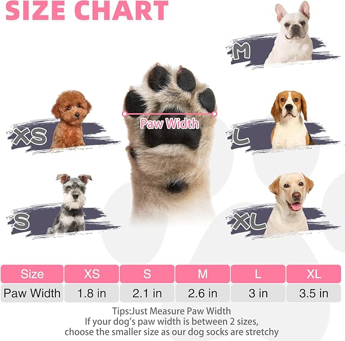 KOOLTAIL Dog Socks for Hot Pavement, Summer Breathable Dog Socks to Prevent Licking Paws, Non Slip Pet Boots & Paw Protectors for Hardwood Floor,Grippy Shoes for Small Medium Large Senior Dogs,Pink XS