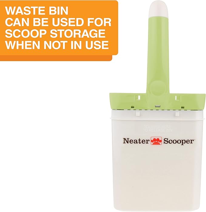 Neater Pet Brands Neater Scooper Standard Cat Litter Scoop, 60 Refill Bags – Mess-Free Cat Litter Scooper with Bag, Spill-Proof Kitty Box Sifter, Bin Doubles as Scoop Holder, For Single-Cat Households
