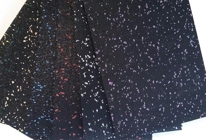 American Floor Mats 1/4in (7mm) Thick 10% Blue 4' x 17' Heavy Duty Rubber Rolls, Protective Exercise Mats, Home Gym Rubber Flooring