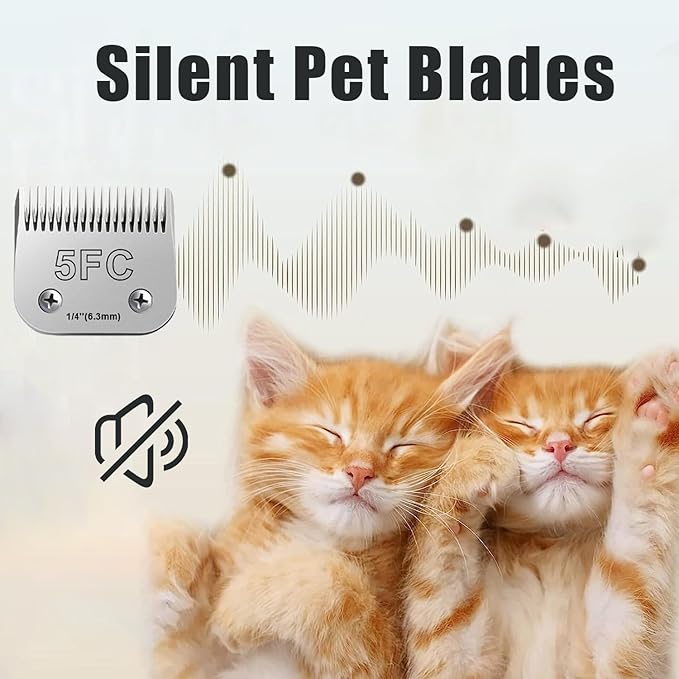 3pcs 5FC Blades for Dog Grooming Blades Compatible with Andis,Oster A5,Wahl km10 Dog Clippers,Size-#5FC, 1/4-Inch Cut Length (6.3mm) (3pcs #5FC (6.3mm))