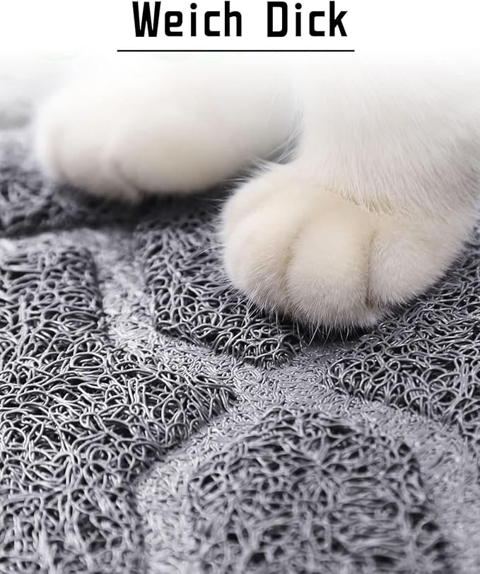 Yimobra Cat Litter Mat, 35.4"x23.6" Litter Box Mat with Litter Lock Mesh, Soft Cat Litter Mat Litter Trapping Mat, Easy to Clean, Non-Slip, Water Resistant, Litter Free Floors, Dark Grey