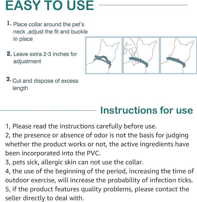 Natural Flea and Tick Collar for Puppies - 12-Month Protection, Safe Pest Control - Waterproof, Strong - Free Flea Comb and Tick Tweezer Included - 2-Pack, 13.8 Inches