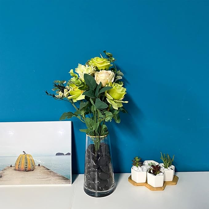 20 lbs Decorative Black River Rocks for Plants, 1-2 inch Natural Black Pebbles for Indoor Plants, Plant Rocks, Rocks for Outdoor Landscaping, Vase, Decorative Stones and Garden Rocks