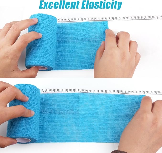 LotFancy Vet Wrap, 4 Inch x 5 Yards, 10 Pack Self Adhesive Bandage Wrap, Non-Woven Cohesive Bandage, First Aid Tape for Horses Dogs Cats Elbow Ankle, Assorted Color