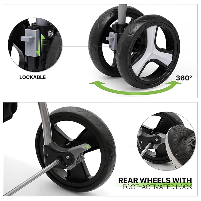 Magshion Foldable Pet Stroller, 3-in-1 Dog Travel Jogger with Detachable Carrier, Cup Holder, Storage Basket, Folding Carrier for Small/Medium Dogs & Cats Up to 33 lbs, Navy Blue