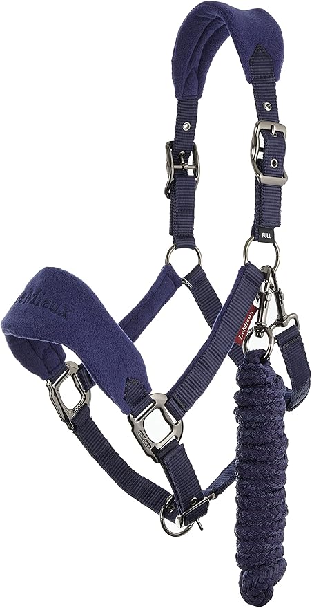 LeMieux Vogue Fleece Headcollar - Halter & Leadrope - Extra Padding, Adjustable at Curb and Poll Strap