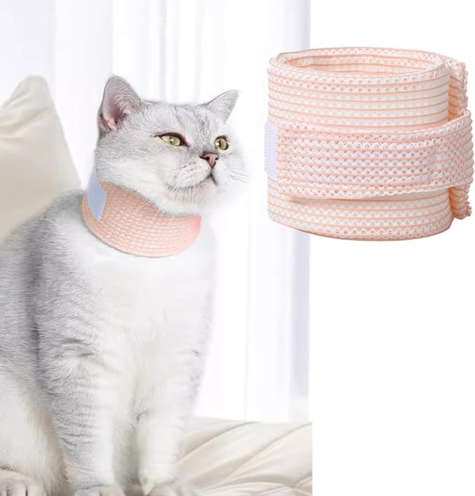 Cat Neck Brace Cover - Breathable & Adjustable Elizabethan Collar for Post-Surgery Recovery Anti-Scratch Anti-Lick Protection, Cervical Cone for Small Medium Large Dogs Puppies Kittens (XX-Large,Pink)