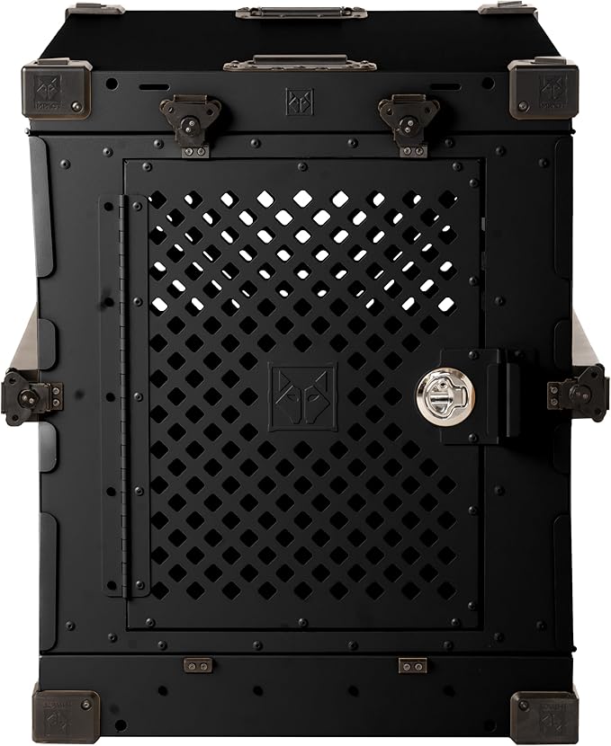 Impact Collapsible Dog Crate - Foldable Hard Crate for Extra Large Dogs - Heavy Duty Travel Kennel with Powder-Coated Aluminum - Quick Setup for Indoor & Outdoor (Black, 40"+ (40.5" L x 27.5”W x 34" H